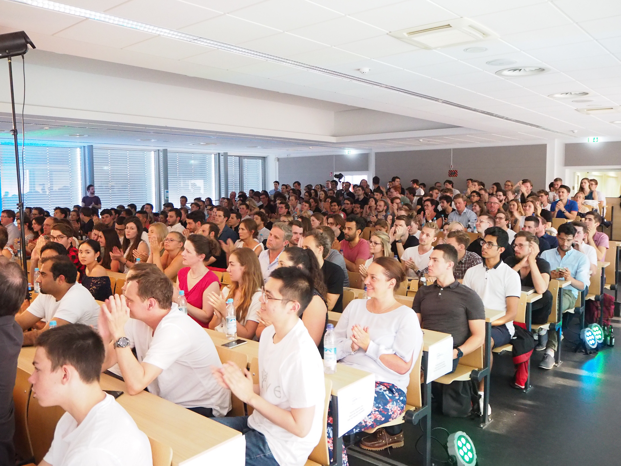 Excited Crowd Watching Students Pitch